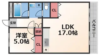 1LDKの間取り画像