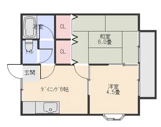 千葉県館山市大賀【アパート】の間取り
