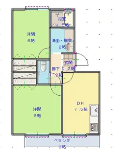 シャンボール新井A【2階】の間取り