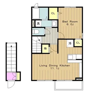神奈川県厚木市及川1【アパート】の間取り