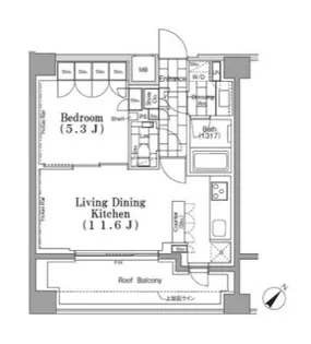 ONE ROOF FLAT TSUKISHIMA【7階】の間取り