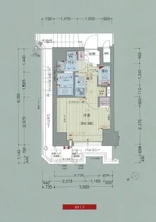 プレサンス難波EASTモダニティ【7階】の間取り