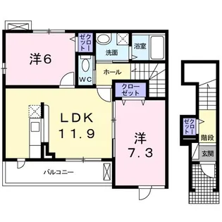 広島県福山市沼隈町大字常石【アパート】の間取り