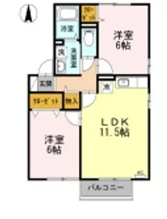 オルテンシア B棟【1階】の間取り