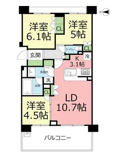 パークアクシス大船【6階】の間取り