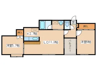 シャルム菊水【4階】の間取り
