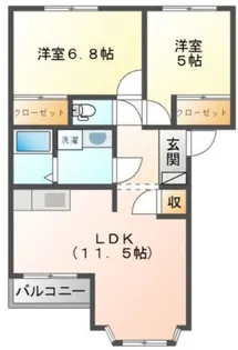 神奈川県足柄上郡中井町半分形【アパート】の間取り