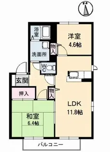 ドミール富永A棟【1階】の間取り