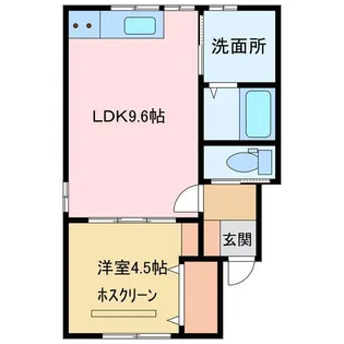 カンパニア西の土居弐番館【1階】の間取り
