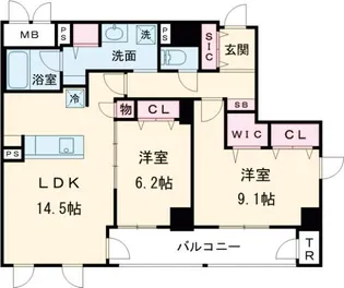 ラ・プリュス【4階】の間取り