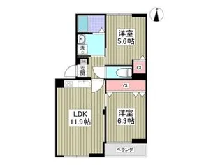 タウンコート旭町【3階】の間取り