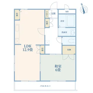 1LDKの間取り画像