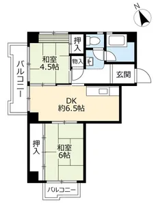 2DKの間取り画像