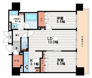ブランズタワー御堂筋本町【22階】の間取り