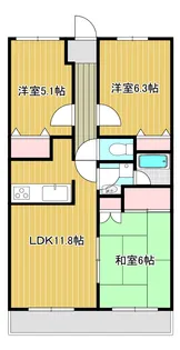 リバーサイド雪沢【6階】の間取り
