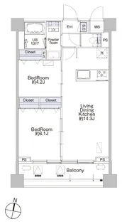 プロシード池上【8階】の間取り