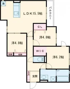 大阪府堺市北区北花田町1【アパート】の間取り