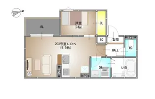 岡山県岡山市南区新保【アパート】の間取り