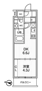 1DKの間取り画像