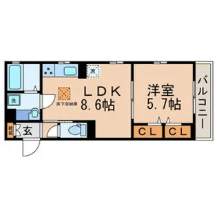 ブランドール押上【1階】の間取り