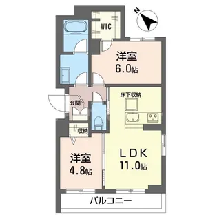セルディーナ西千葉【1階】の間取り
