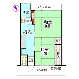 清流荘【2階】の間取り
