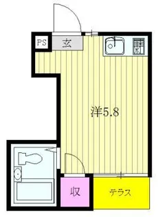 サニーフラット市川【1階】の間取り