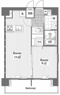 ヴィア・シテラ赤坂【8階】の間取り