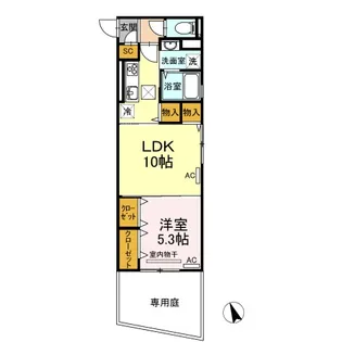 徳島県徳島市沖浜町栄開【アパート】の間取り