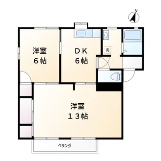 ラ・フルールB【2階】の間取り