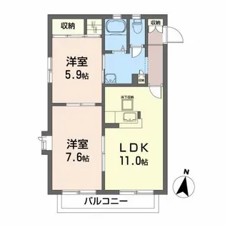ピエス福沢町【1階】の間取り