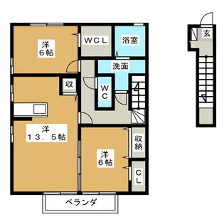 プライマリーコート E棟【2階】の間取り