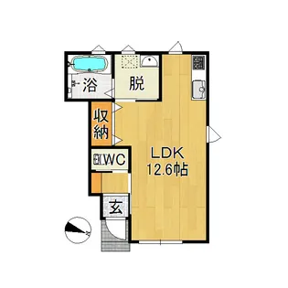 ポミエ富田B【1階】の間取り
