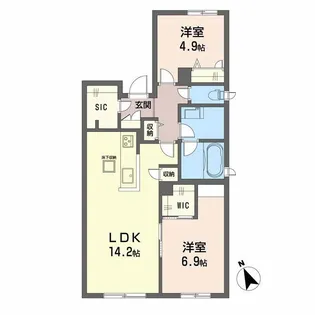 セントラル山田【1階】の間取り