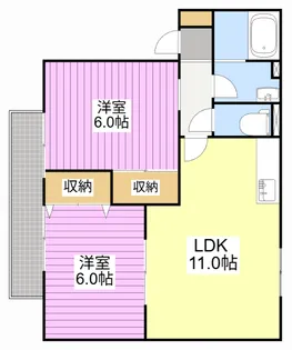 コスモ光B【1階】の間取り