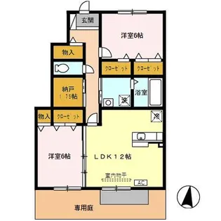 ソルジェンテ【1階】の間取り