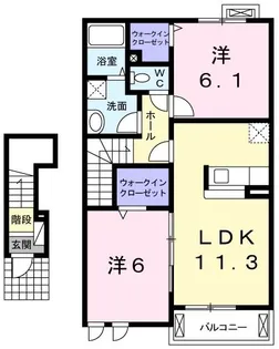 ジャルダンC【2階】の間取り