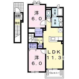 コリーヌ B【2階】の間取り