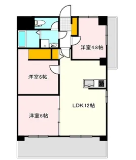 タイガーウイングマンション【4階】の間取り