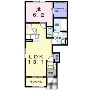 ノーブルA【1階】の間取り