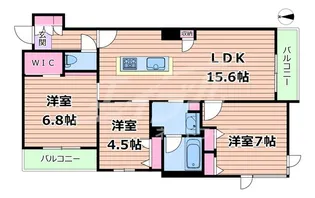 シャーメゾンウィステリアカーサ【3階】の間取り