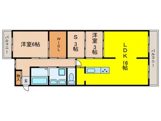 ドルミ宝塚御殿山B【2階】の間取り