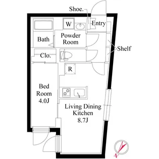アバンティア初台【1階】の間取り