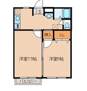 コーポウィンズC棟【2階】の間取り