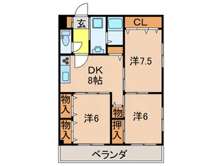 メゾンハピネス和泉【5階】の間取り
