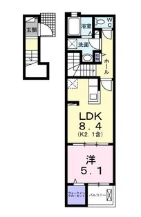 フォンターナ・ガルボII【2階】の間取り