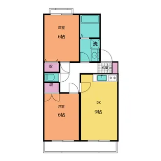 コーポカトレアC棟【2階】の間取り