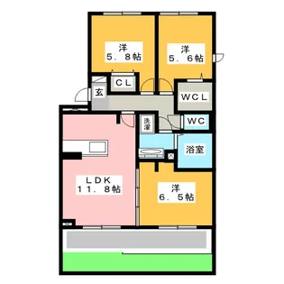 アルカディア東山【1階】の間取り