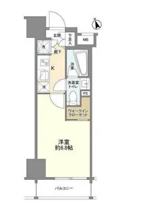 PREMIUM CUBE 品川戸越 DEUX【6階】の間取り