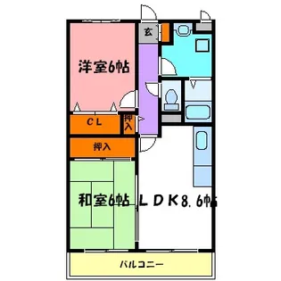 グリーンエイトIV【2階】の間取り